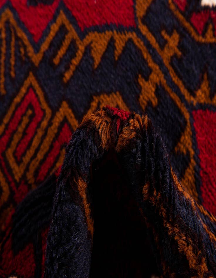 Detail image of  2' 11 x 4' 7  Hand Knotted Balouch Persian Wool Rug
