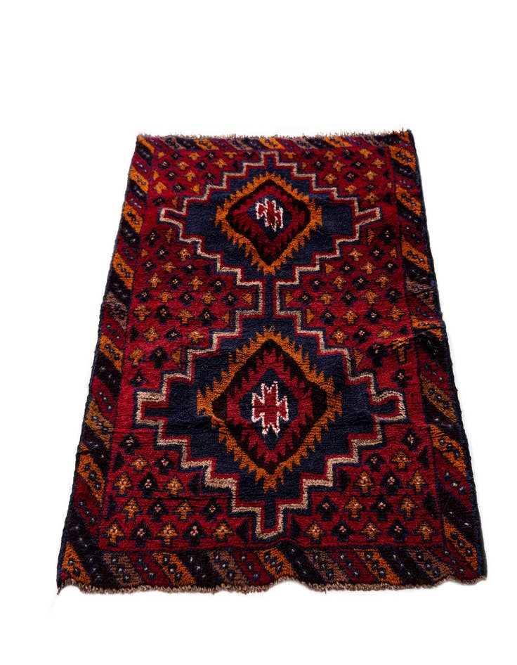 Detail image of  2' 11 x 4' 6  Hand Knotted Balouch Persian Wool Rug