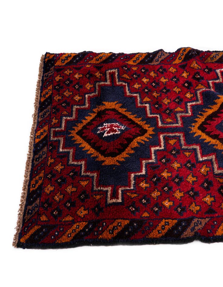 Detail image of  2' 11 x 4' 6  Hand Knotted Balouch Persian Wool Rug