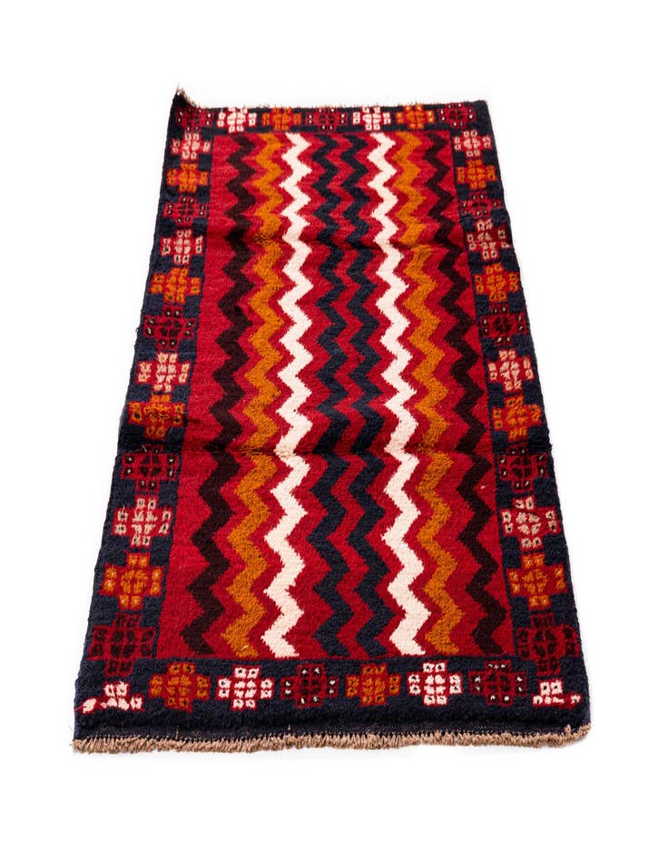 Detail image of  2' 11 x 4' 6  Hand Knotted Balouch Persian Wool Rug