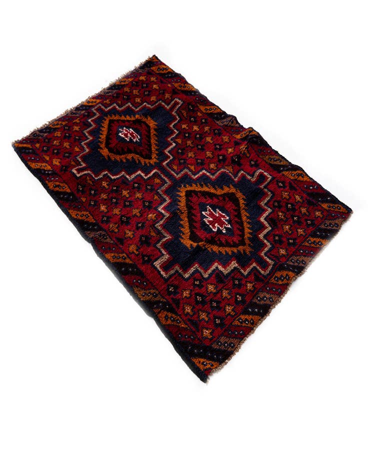 Detail image of  2' 11 x 4' 6  Hand Knotted Balouch Persian Wool Rug