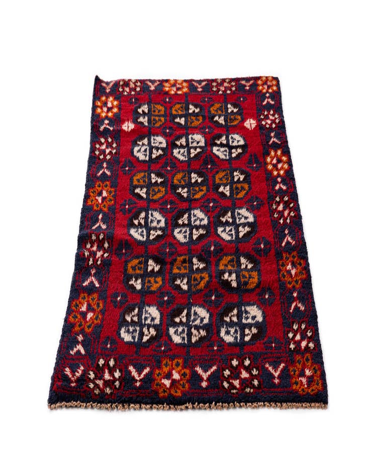 Detail image of  2' 11 x 4' 7  Hand Knotted Balouch Persian Wool Rug