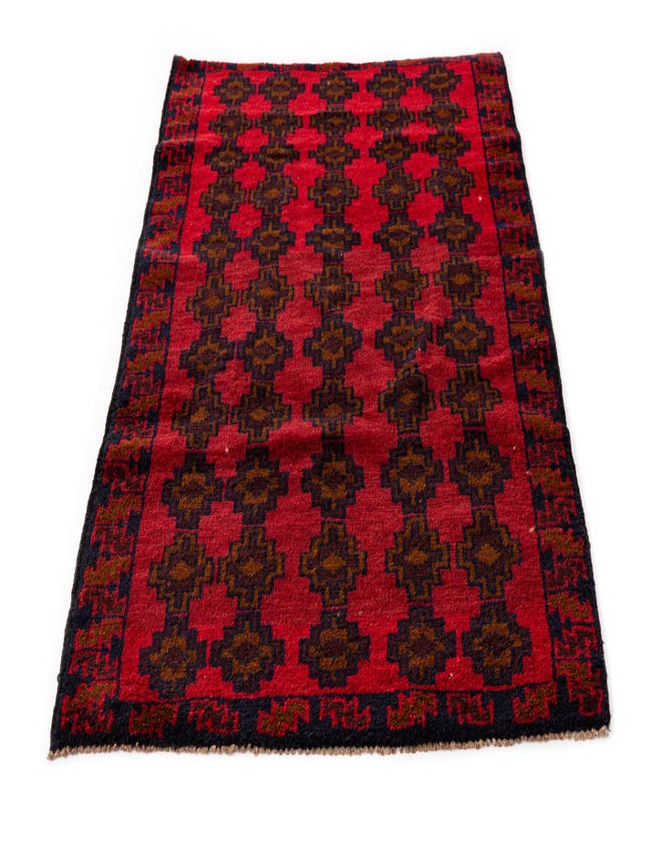 Detail image of  2' 10 x 4' 8  Hand Knotted Balouch Persian Wool Rug