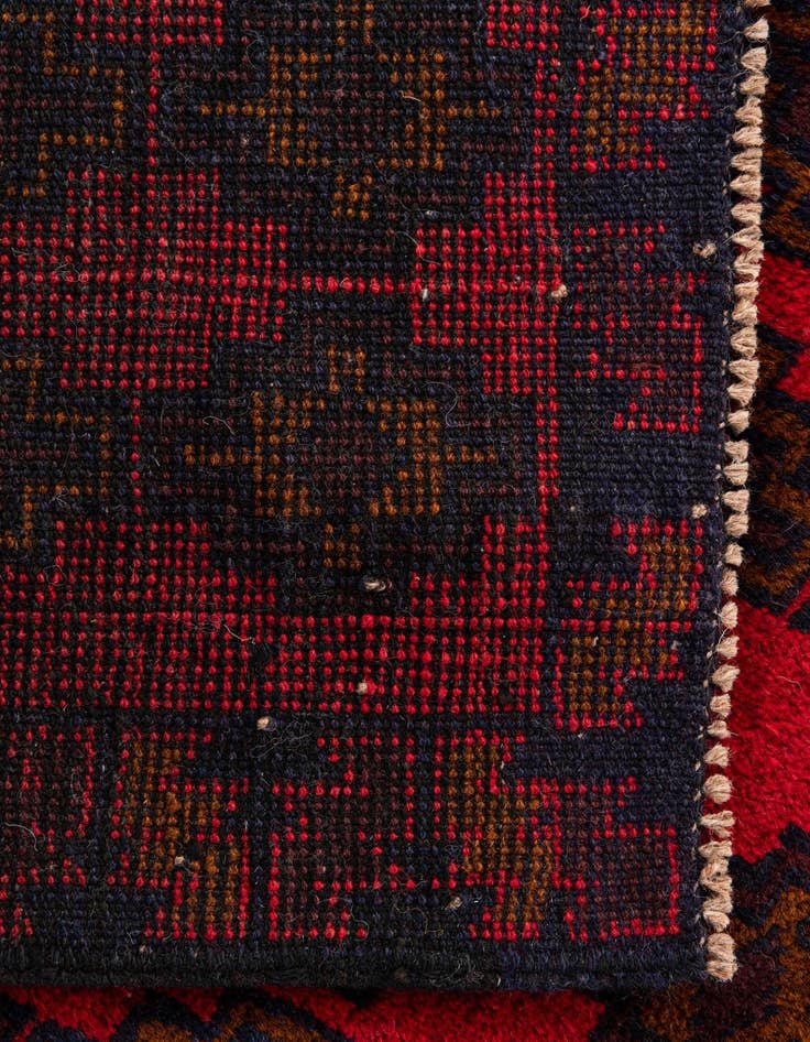 Detail image of  2' 10 x 4' 8  Hand Knotted Balouch Persian Wool Rug