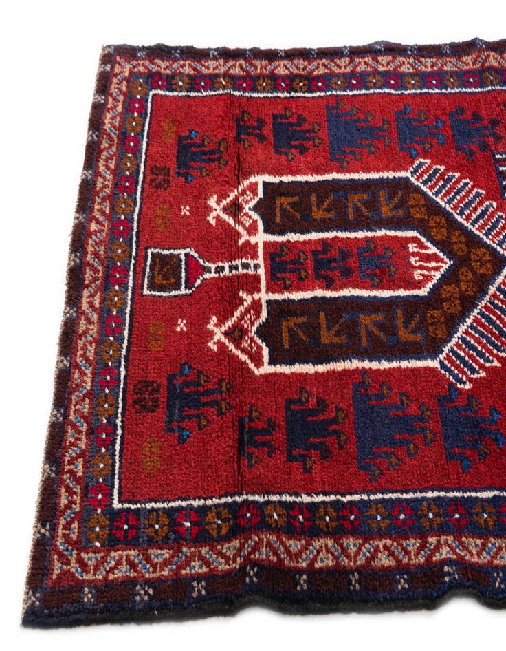 Detail image of  2' 9 x 4' 9  Hand Knotted Balouch Persian Wool Rug