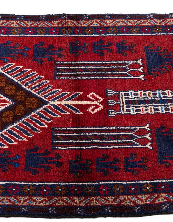 Detail image of  2' 9 x 4' 9  Hand Knotted Balouch Persian Wool Rug