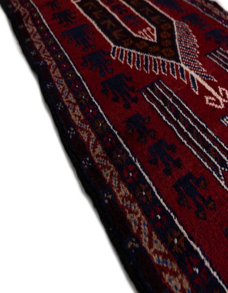 Detail image of  2' 9 x 4' 9  Hand Knotted Balouch Persian Wool Rug