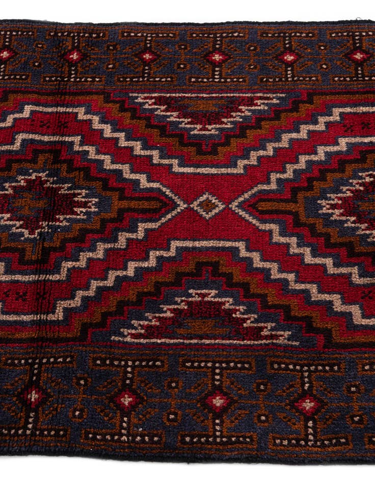 Detail image of  2' 10 x 4' 6  Hand Knotted Balouch Persian Wool Rug