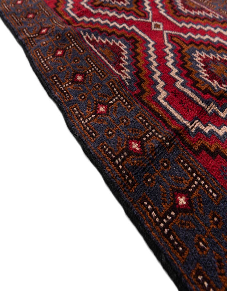 Detail image of  2' 10 x 4' 6  Hand Knotted Balouch Persian Wool Rug