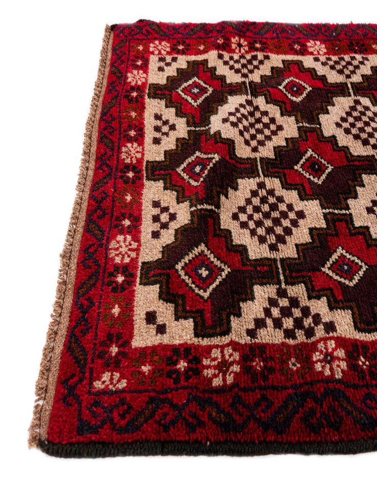 Detail image of  2' 10 x 4' 9  Hand Knotted Balouch Persian Wool Rug