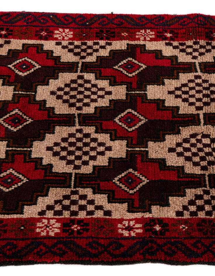 Detail image of  2' 10 x 4' 9  Hand Knotted Balouch Persian Wool Rug