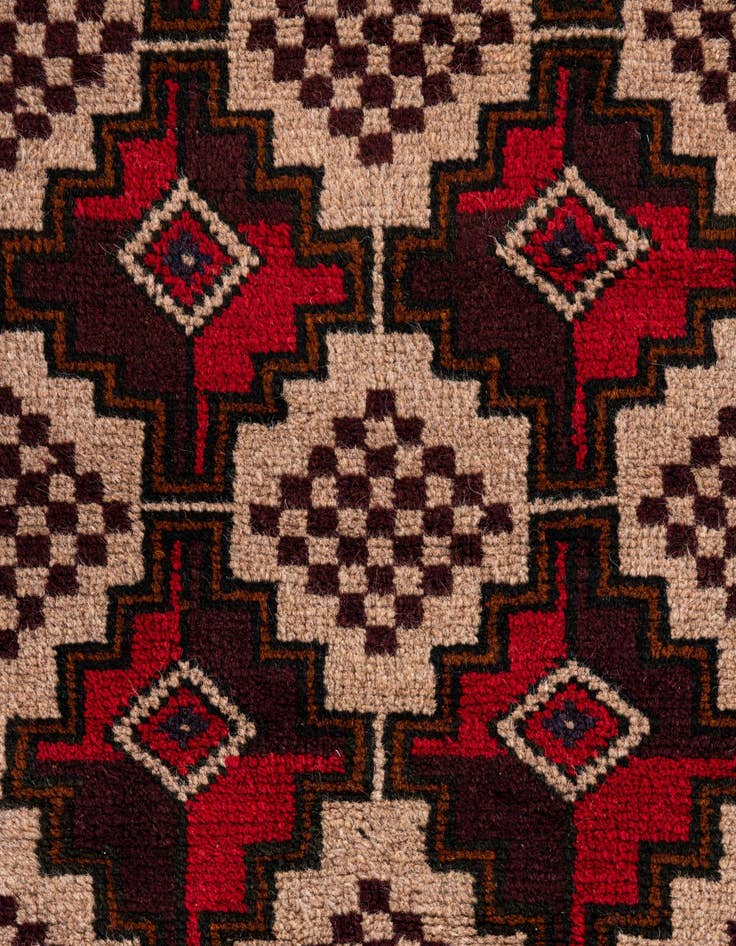 Detail image of  2' 10 x 4' 9  Hand Knotted Balouch Persian Wool Rug