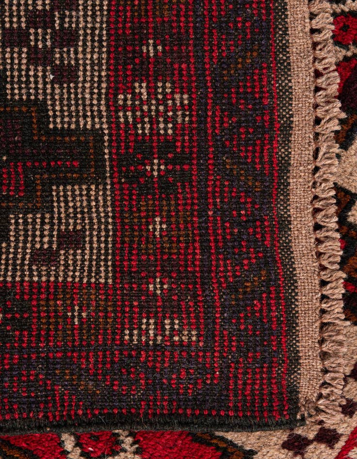 Detail image of  2' 10 x 4' 9  Hand Knotted Balouch Persian Wool Rug