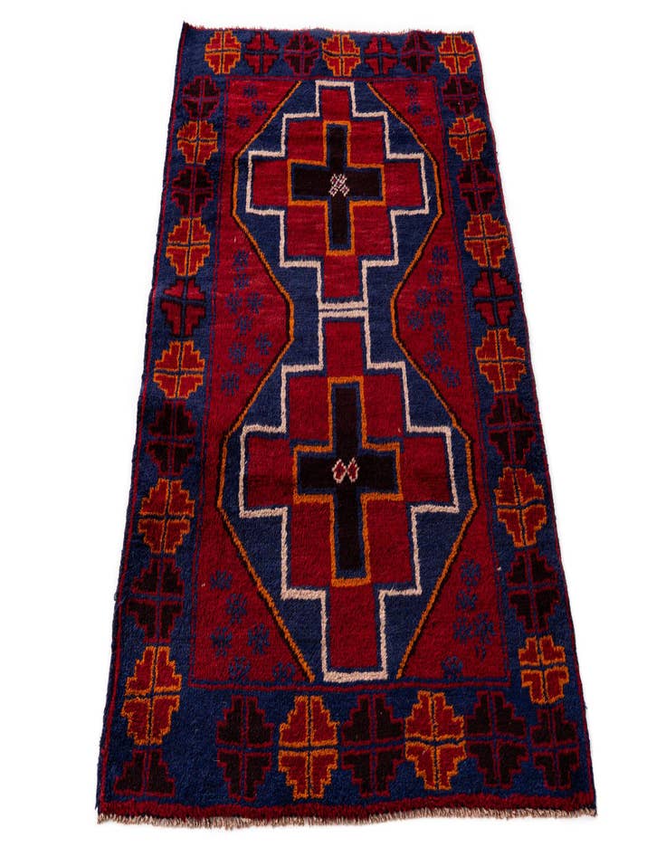 Detail image of  3' x 4' 8  Hand Knotted Balouch Persian Wool Rug