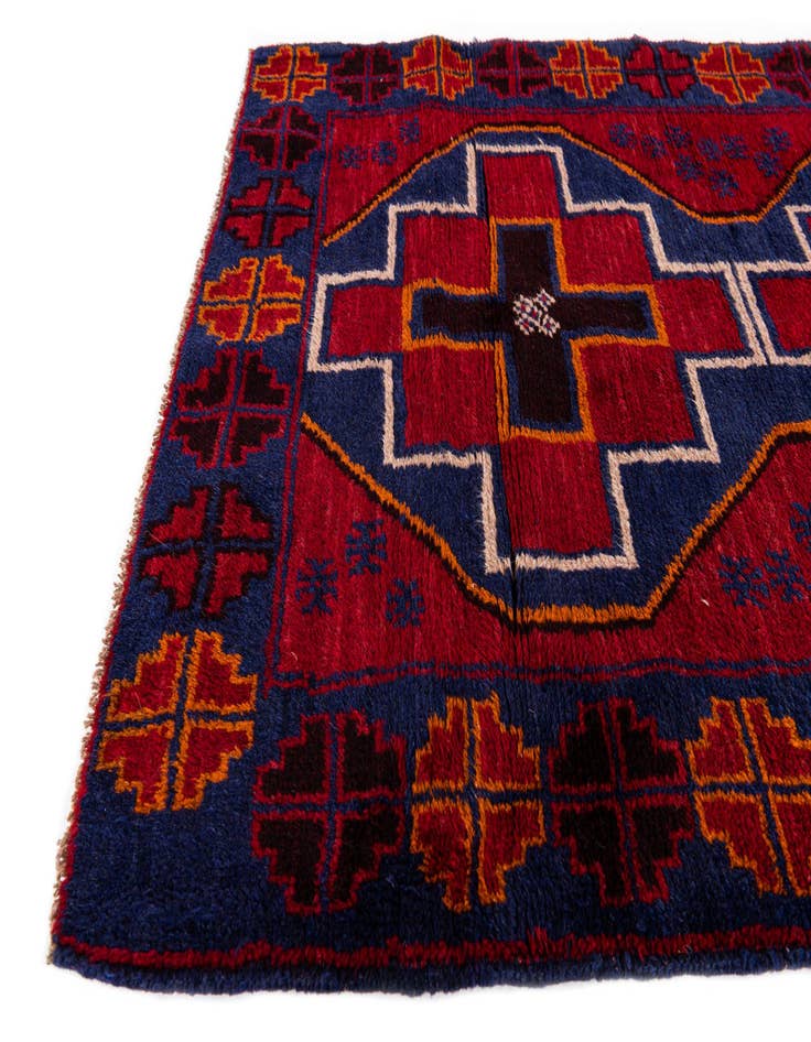 Detail image of  3' x 4' 8  Hand Knotted Balouch Persian Wool Rug
