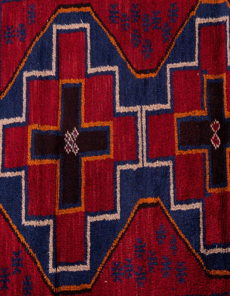 Detail image of  3' x 4' 8  Hand Knotted Balouch Persian Wool Rug