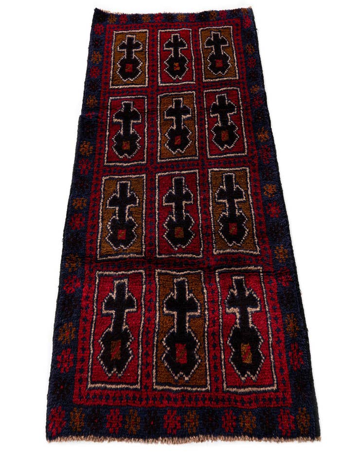 Detail image of  3' x 4' 7  Hand Knotted Balouch Persian Wool Rug