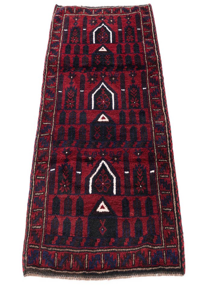 Detail image of  2' 11 x 4' 7  Hand Knotted Balouch Persian Wool Rug