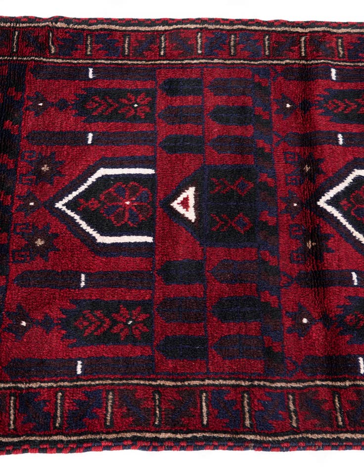 Detail image of  2' 11 x 4' 7  Hand Knotted Balouch Persian Wool Rug