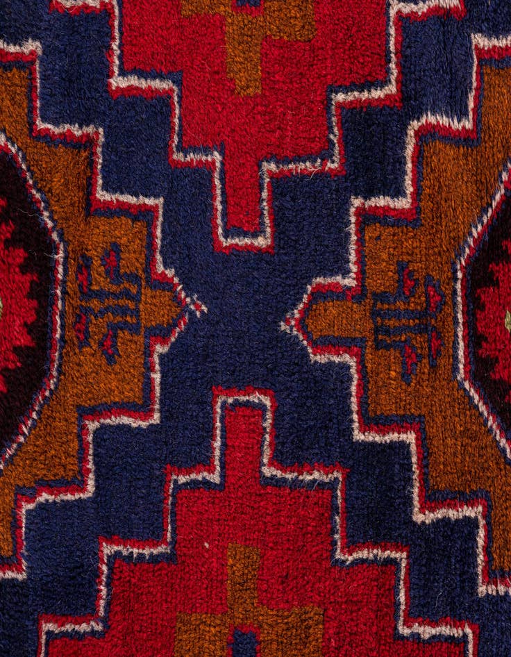 Detail image of 2' 10 x 4' 6 Hand Knotted Balouch Persian Wool Rug