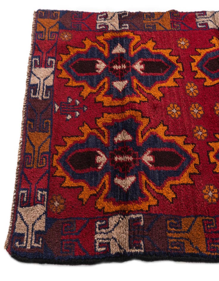 Detail image of  2' 10 x 4' 8  Hand Knotted Balouch Persian Wool Rug