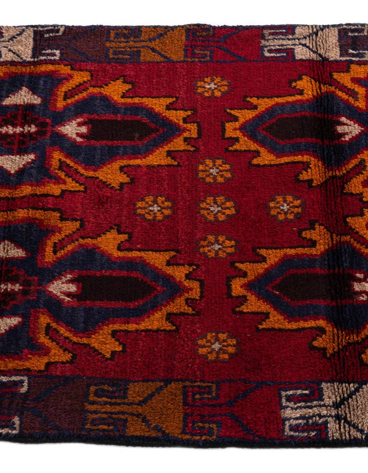 Detail image of  2' 10 x 4' 8  Hand Knotted Balouch Persian Wool Rug