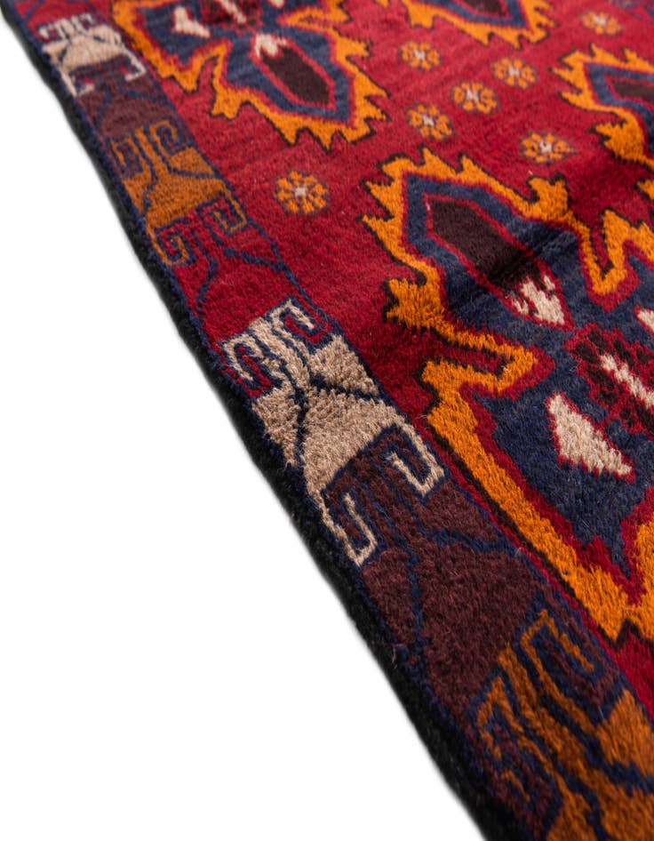 Detail image of  2' 10 x 4' 8  Hand Knotted Balouch Persian Wool Rug