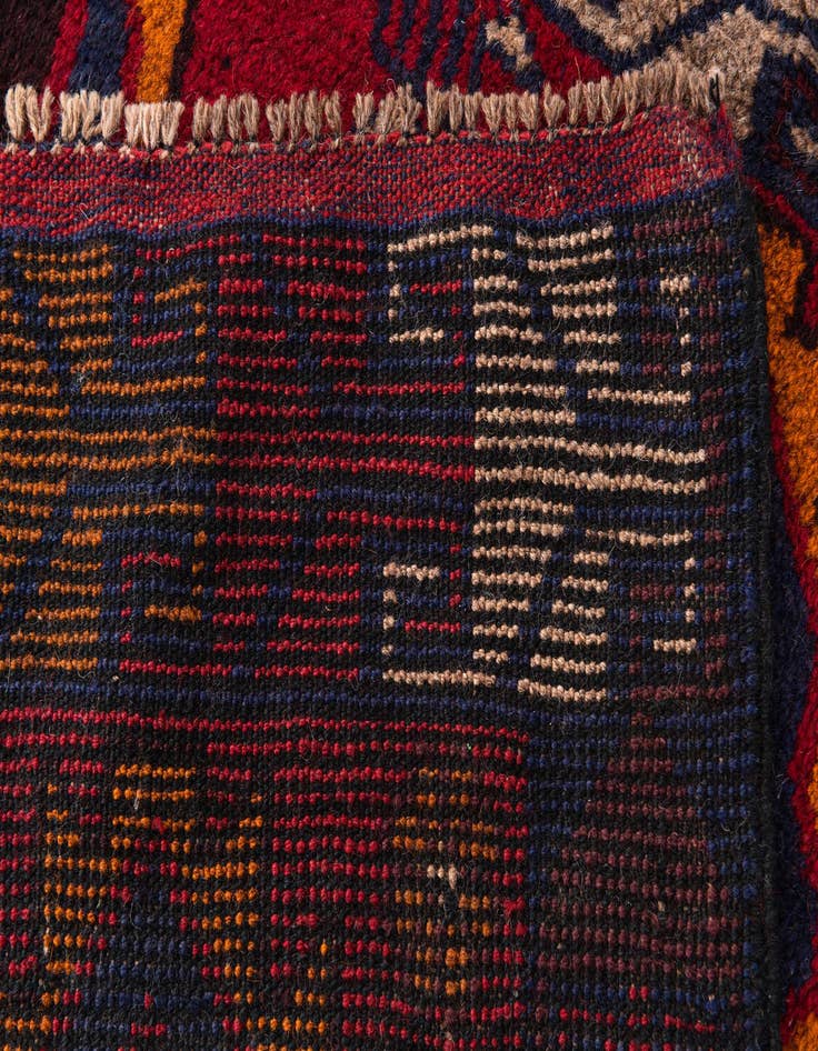 Detail image of  2' 10 x 4' 8  Hand Knotted Balouch Persian Wool Rug