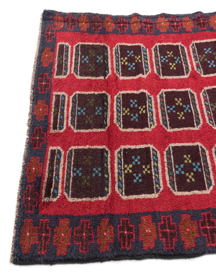 Detail image of  2' 10 x 4' 5  Hand Knotted Balouch Persian Wool Rug