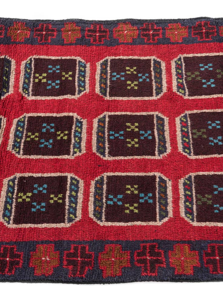 Detail image of  2' 10 x 4' 5  Hand Knotted Balouch Persian Wool Rug