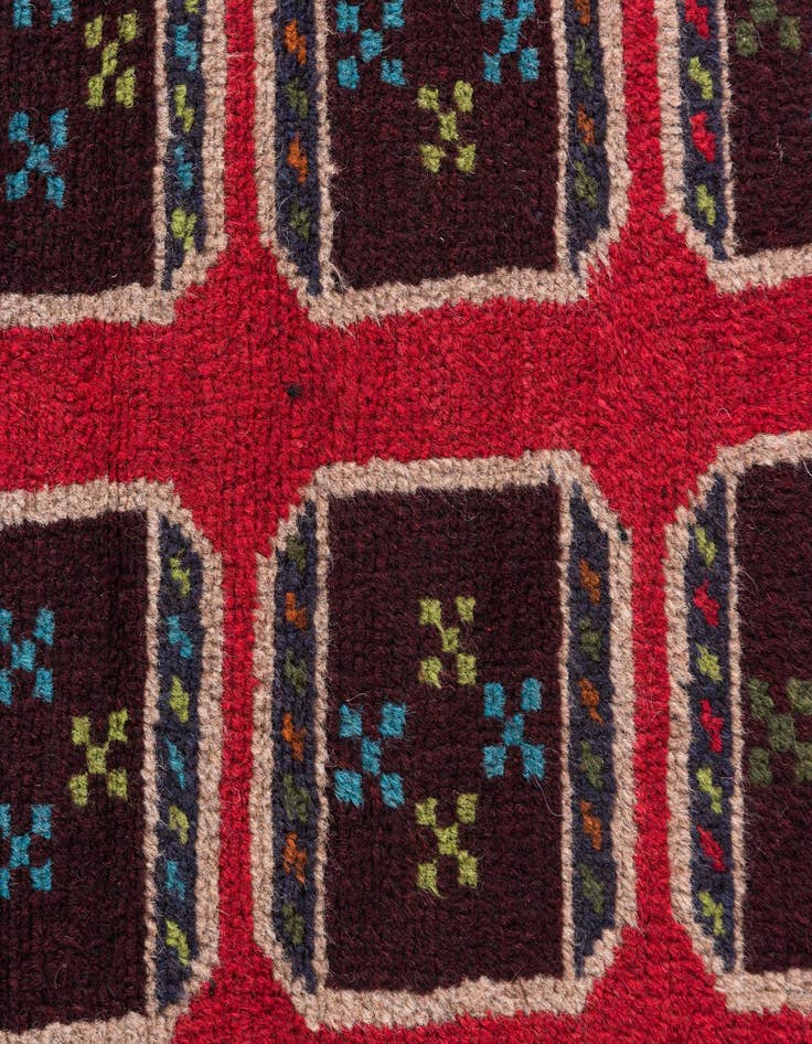 Detail image of  2' 10 x 4' 5  Hand Knotted Balouch Persian Wool Rug