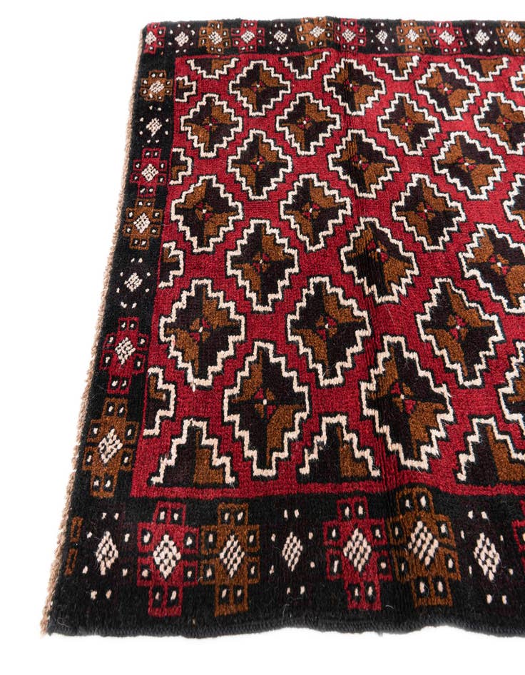 Detail image of  2' 9 x 4' 8  Hand Knotted Balouch Persian Wool Rug