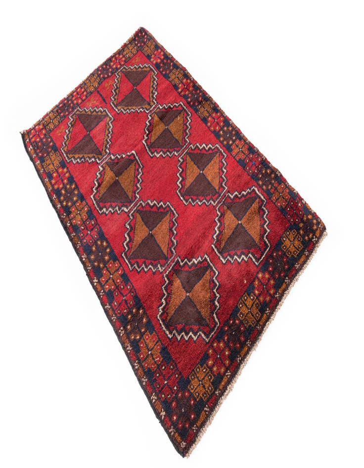 Detail image of  2' 11 x 4' 6  Hand Knotted Balouch Persian Wool Rug