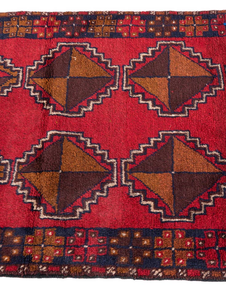 Detail image of  2' 11 x 4' 6  Hand Knotted Balouch Persian Wool Rug