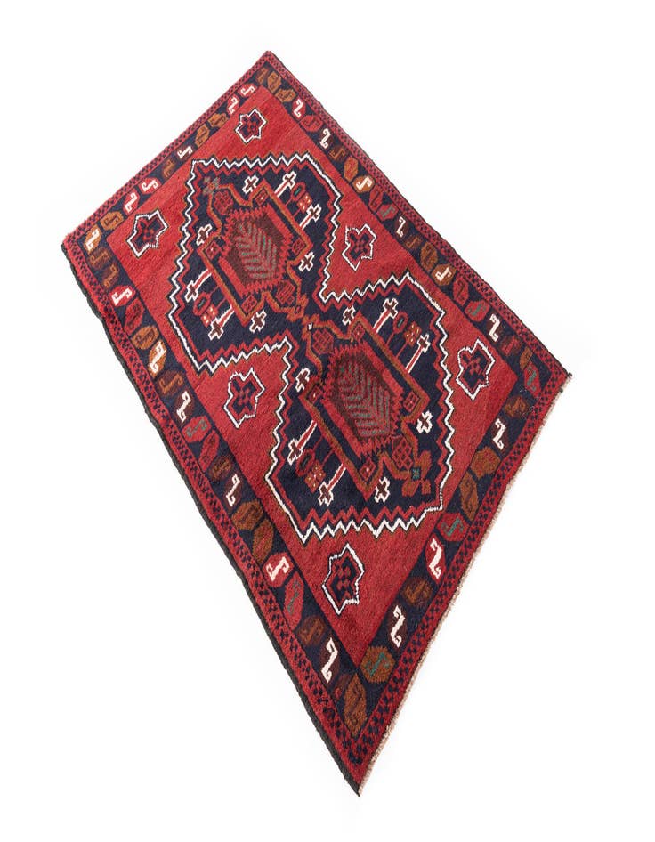 Detail image of  3' x 4' 6  Hand Knotted Balouch Persian Wool Rug