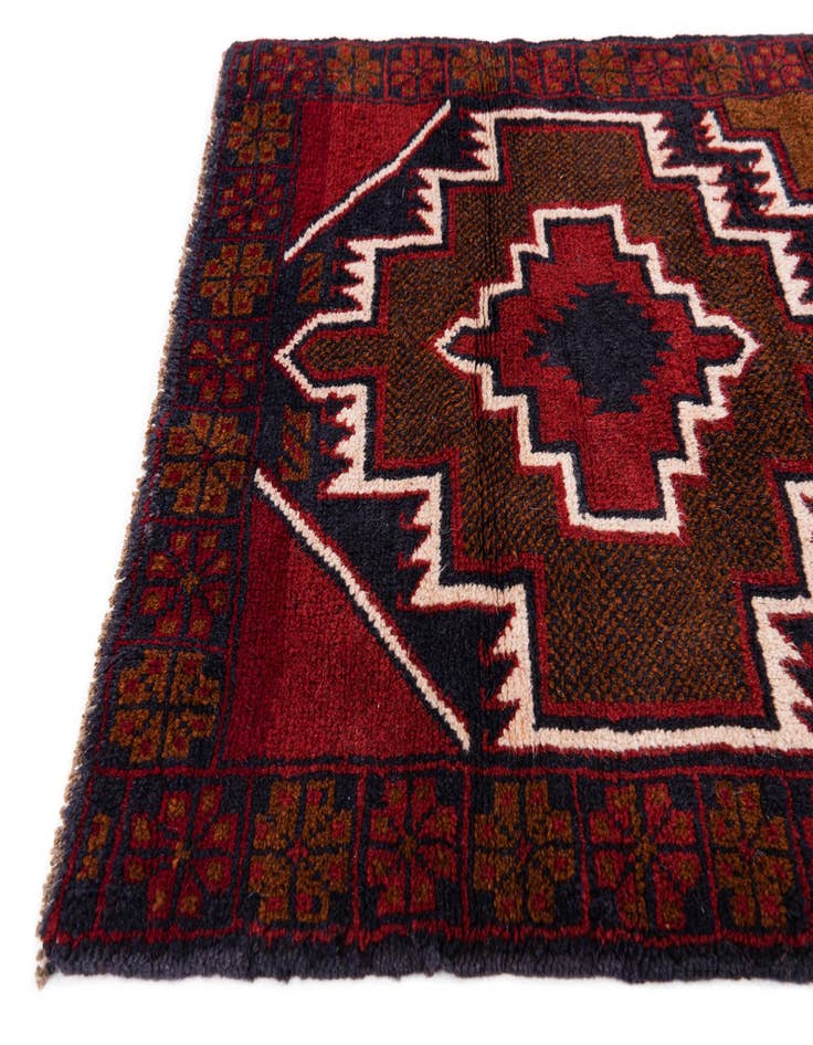 Detail image of  2' 10 x 4' 5  Hand Knotted Balouch Persian Wool Rug