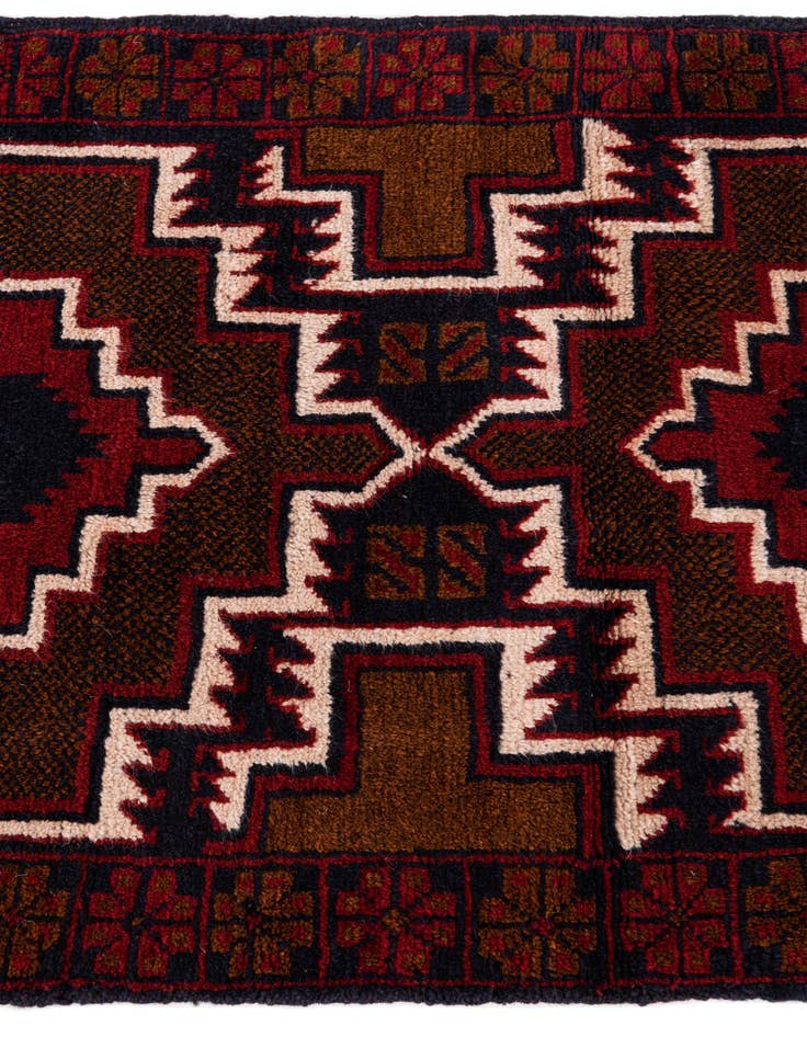 Detail image of  2' 10 x 4' 5  Hand Knotted Balouch Persian Wool Rug