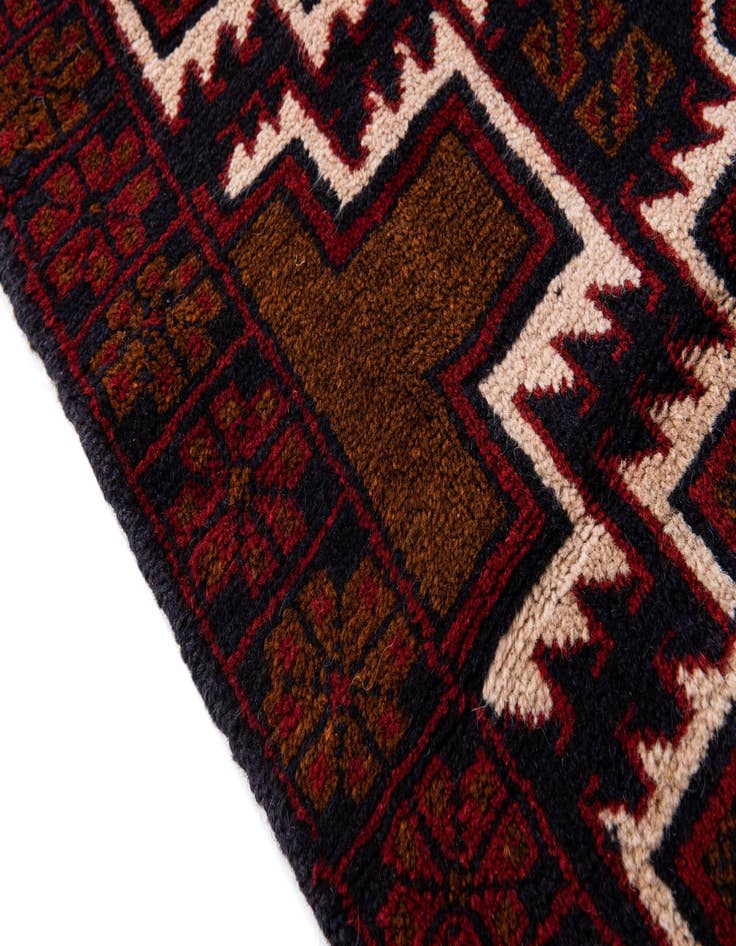 Detail image of  2' 10 x 4' 5  Hand Knotted Balouch Persian Wool Rug