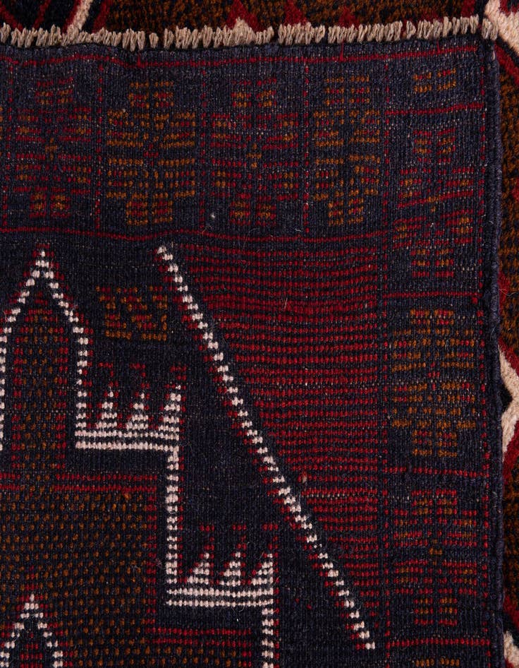 Detail image of  2' 10 x 4' 5  Hand Knotted Balouch Persian Wool Rug