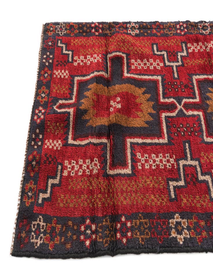 Detail image of  2' 10 x 4' 6  Hand Knotted Balouch Persian Wool Rug