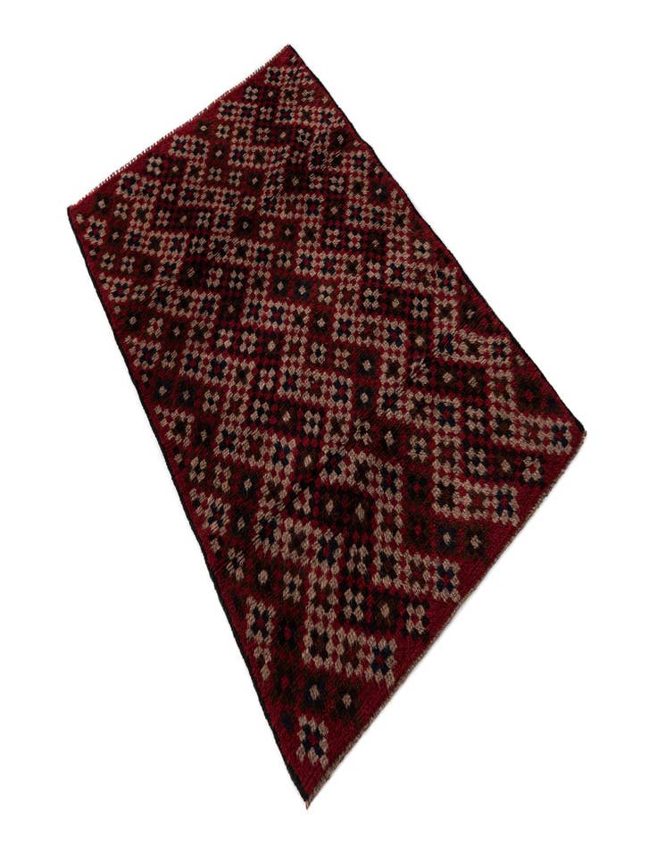 Detail image of  3' x 4' 6  Hand Knotted Balouch Persian Wool Rug