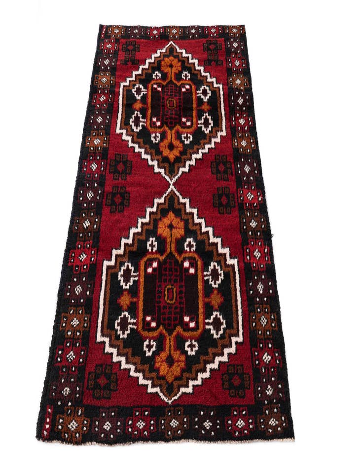 Detail image of  2' 10 x 4' 7  Hand Knotted Balouch Persian Wool Rug