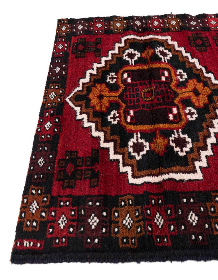 Detail image of  2' 10 x 4' 7  Hand Knotted Balouch Persian Wool Rug