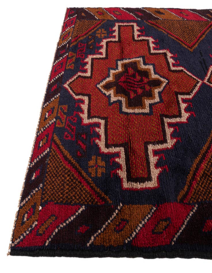 Detail image of  2' 10 x 4' 6  Hand Knotted Balouch Persian Wool Rug