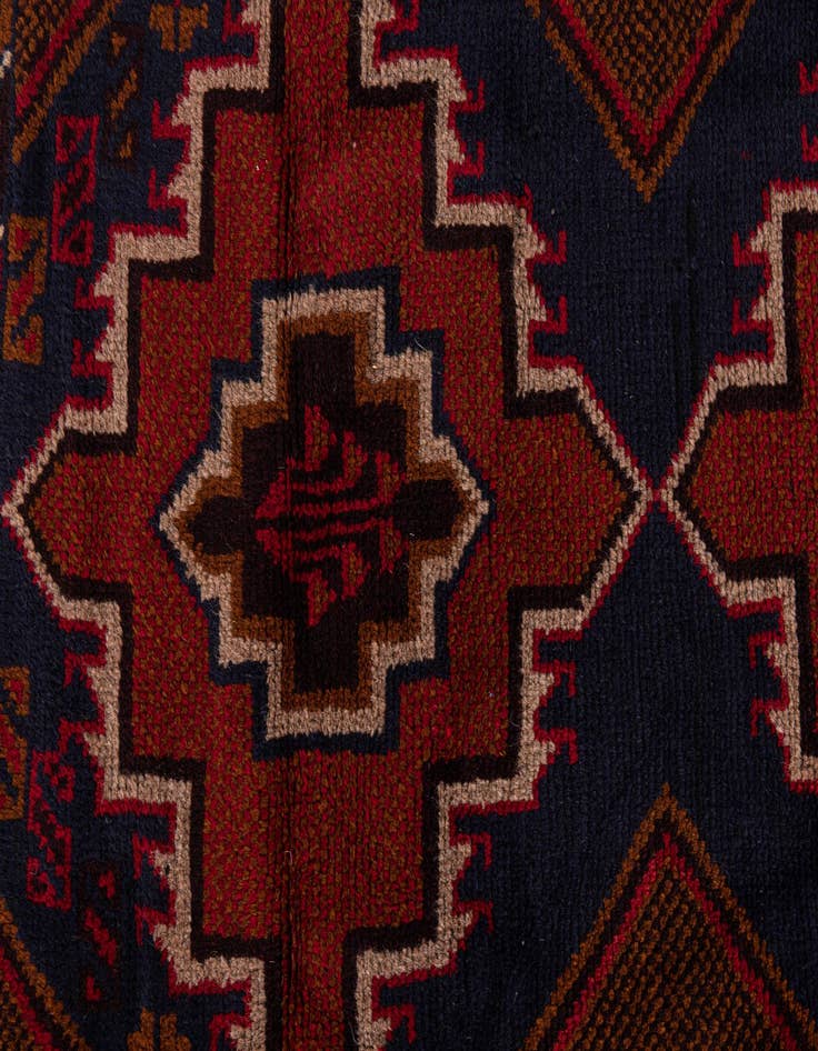 Detail image of  2' 10 x 4' 6  Hand Knotted Balouch Persian Wool Rug