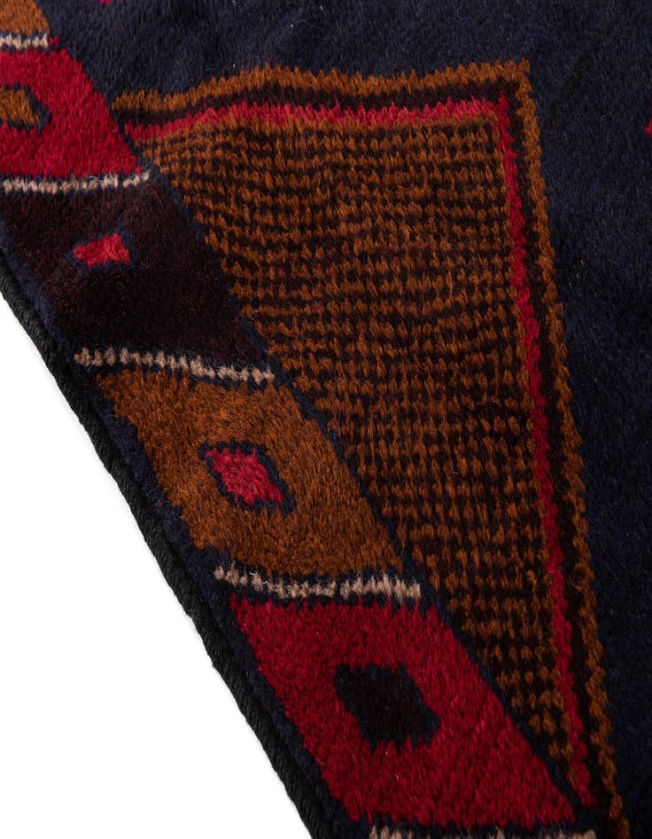 Detail image of  2' 10 x 4' 6  Hand Knotted Balouch Persian Wool Rug