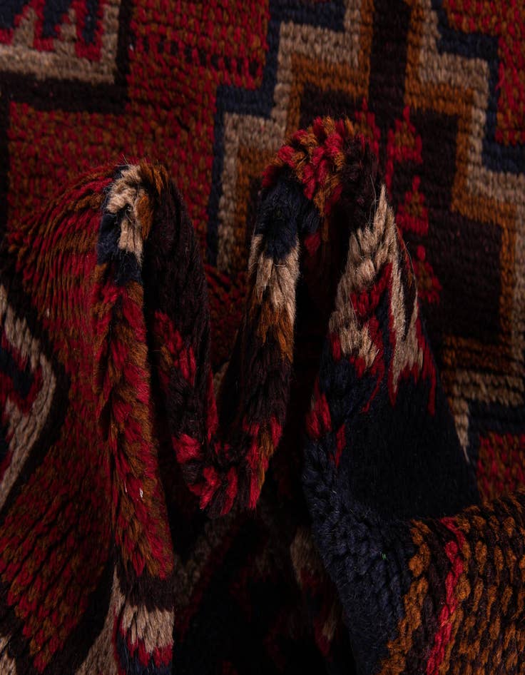 Detail image of  2' 10 x 4' 6  Hand Knotted Balouch Persian Wool Rug