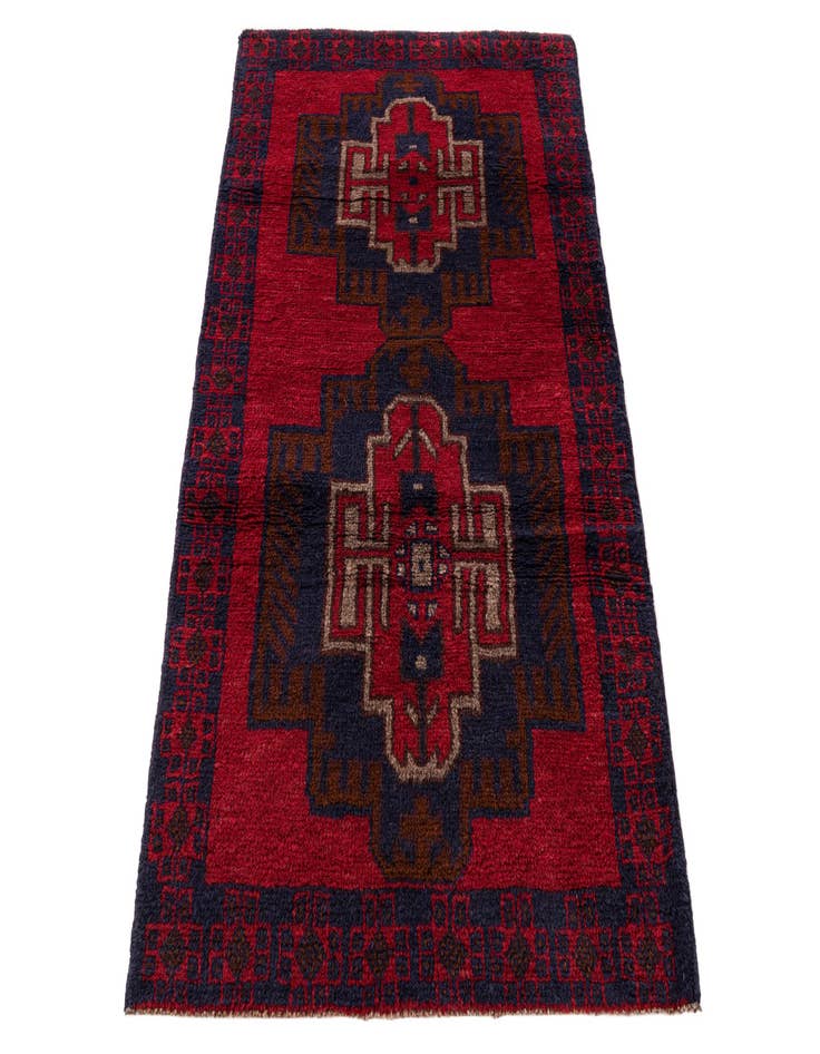 Detail image of  2' 10 x 4' 8  Hand Knotted Balouch Persian Wool Rug