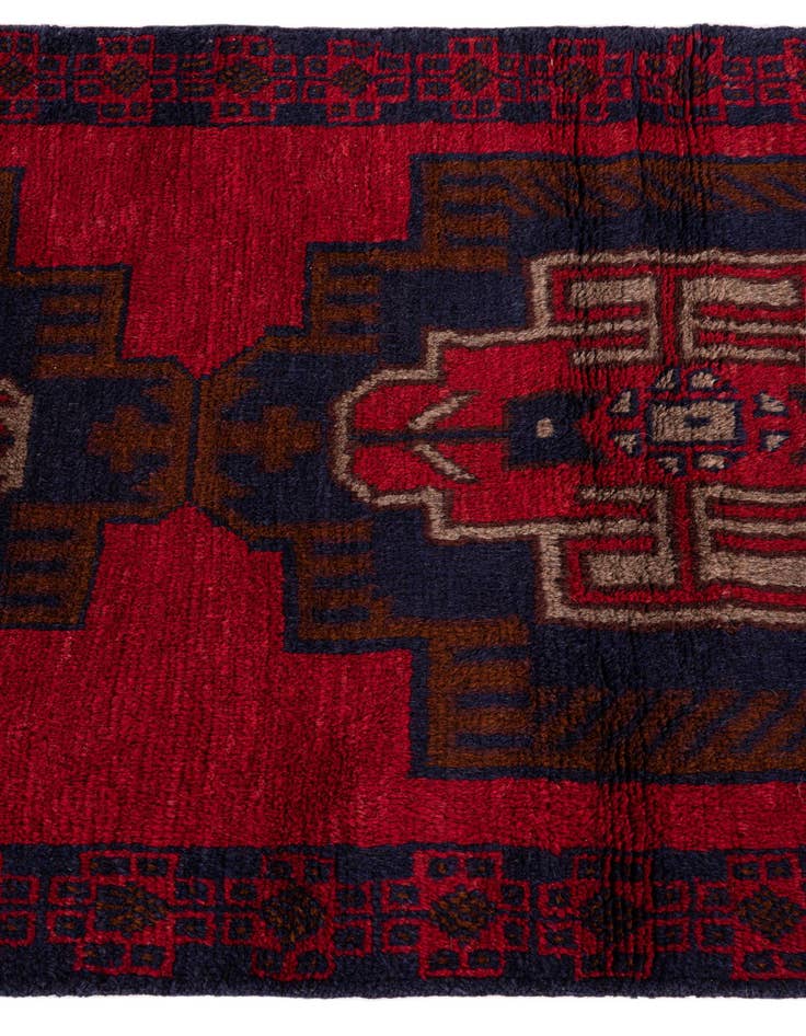 Detail image of  2' 10 x 4' 8  Hand Knotted Balouch Persian Wool Rug