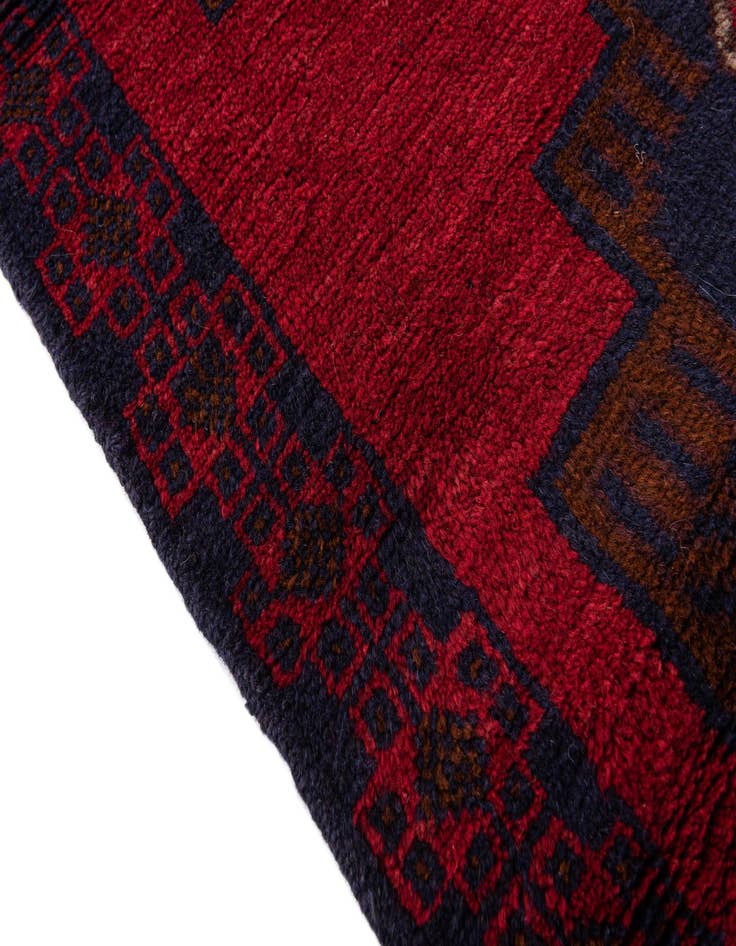 Detail image of  2' 10 x 4' 8  Hand Knotted Balouch Persian Wool Rug